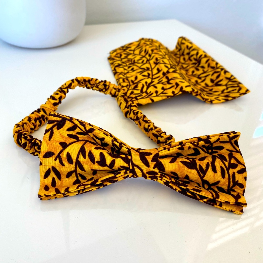 African Print Bow tie with matching pocket square O/S
